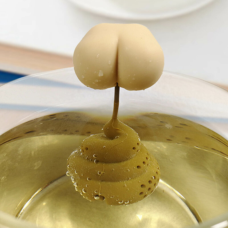 Wiederverwendbare Tee Blatt Sieb Lebensmittel-grade Silikon Innovative Poop Form Tee Werkzeug Lustige Durable Herb Spice Filter Diffusor Teekanne
