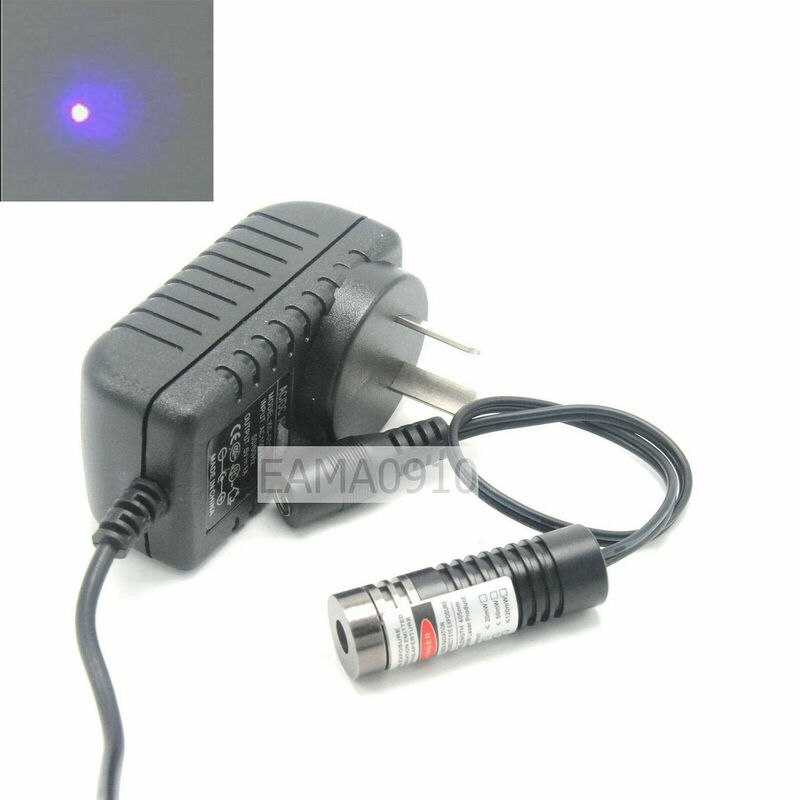 Dot 50mW 405nm фиолетовый/синий Фокусируемый лазерный диод модуль 14,5x45 мм w/5V адаптер переменного тока