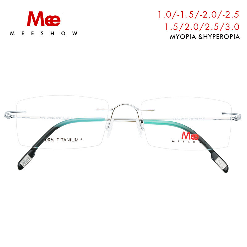 Liga de titânio óculos armação de óculos sem aro miopia prescrição óculos das mulheres dos homens óculos de miopia óculos de leitura