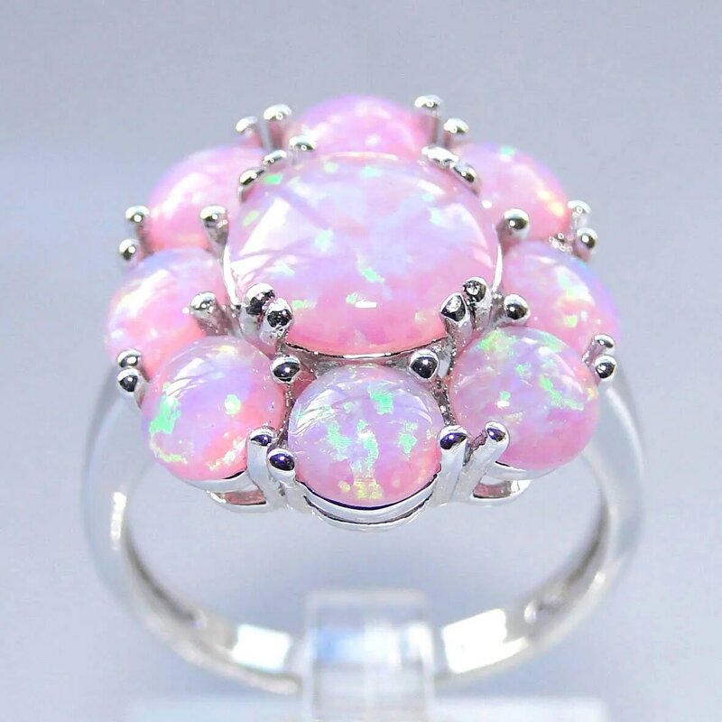 Pink Opal Midi Ring In Sterling Silver By Lucy Loves Neko