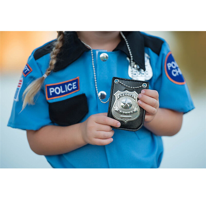 أطفال التظاهر اللعب لعب الأطفال الاحتلال دور اللعب أمريكا الشرطة شارة خاصة مع سلسلة وحزام كليب لعب للبنين بنات