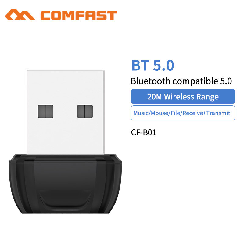 For PC Keyboard Headset Receiver USB Bluetooth Transmitter BT 5.0 Adapter Wireless Dongle Support Win8/10 Free Drive