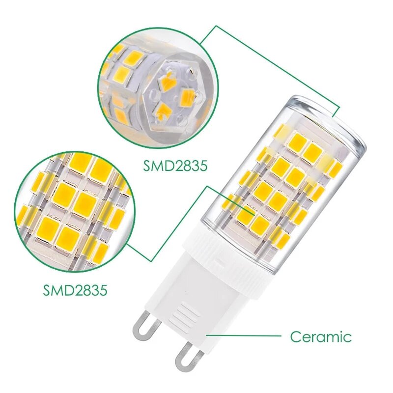 G9 LED Lamp 5W 7W 9W 12W 15W Corn Bulb AC 220V SMD 2835 21 33 51 51 75 88Leds Lampada LED light 360 degrees Replace Halogen Lamp