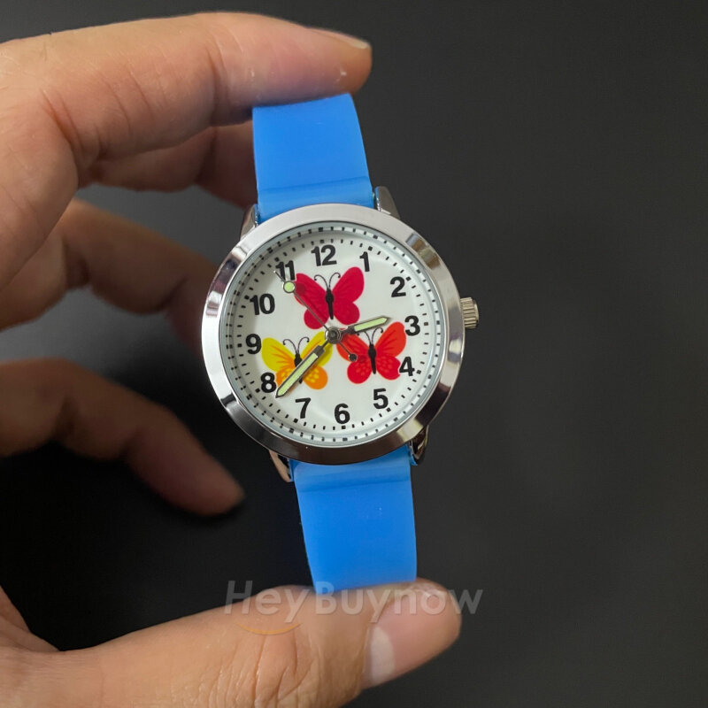 Часы Детские кварцевые с силиконовым ремешком, прозрачные повседневные Мультяшные для мальчиков и девочек, подарок для детей