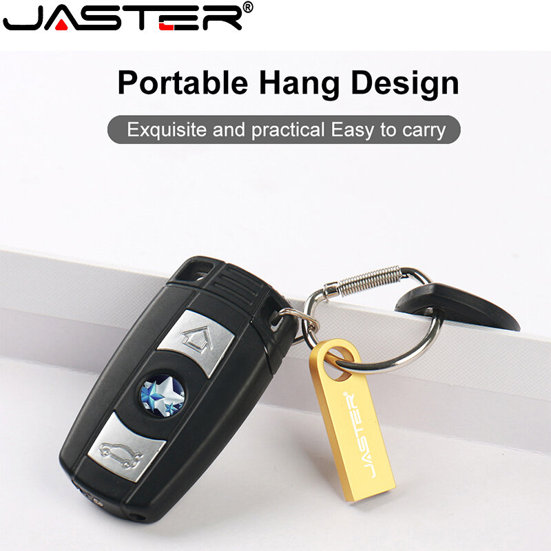 JASTER-Mini unidad flash usb 2,0, memoria de 64GB, 32GB, 16GB, 8GB, 4GB, resistente al agua, con logotipo personalizado de regalo