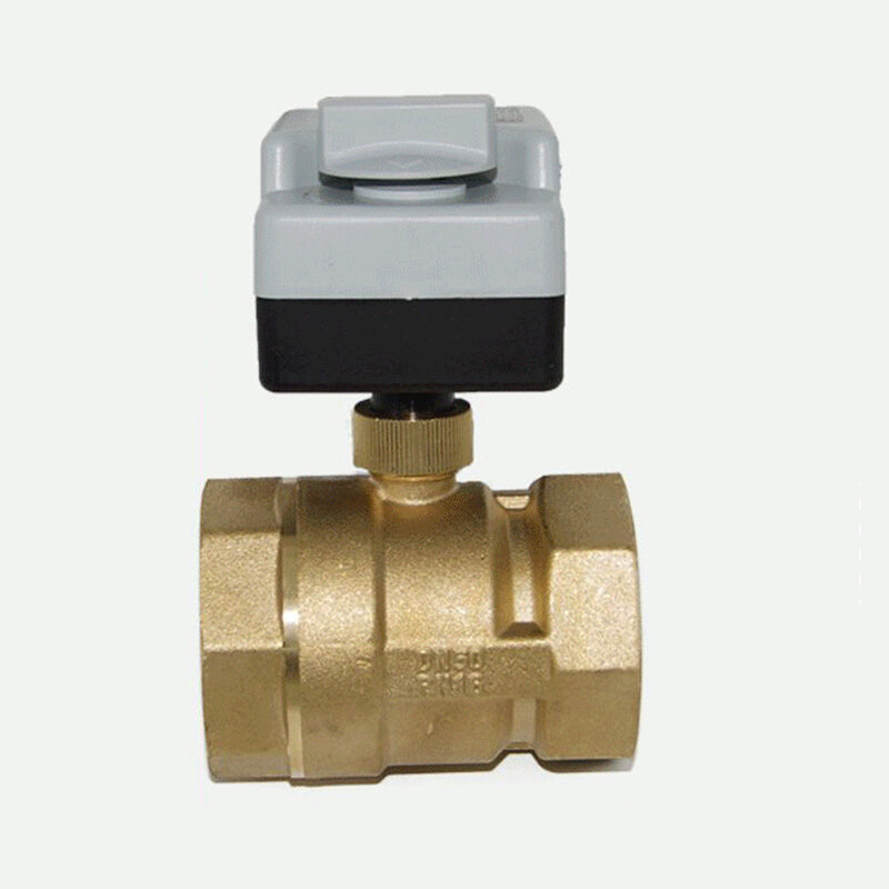 DN50 Brass Motorized Ball Valve 3-Wire 2-Point Control Electric AC220V Ball Valve With Manual switch