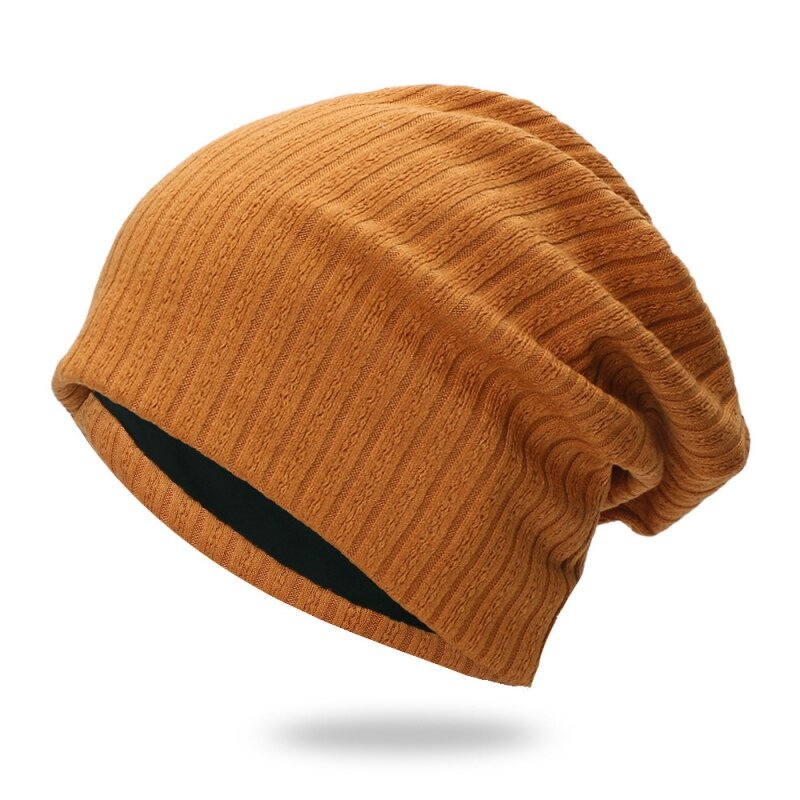 ฤดูใบไม้ร่วงฤดูหนาว Beanie หมวก Casual ความร้อนตาข่ายยืดหยุ่นกีฬาผ้าฝ้ายอุ่นสบายๆ Headwear ถักที่เป็นของแข็ง Unisex