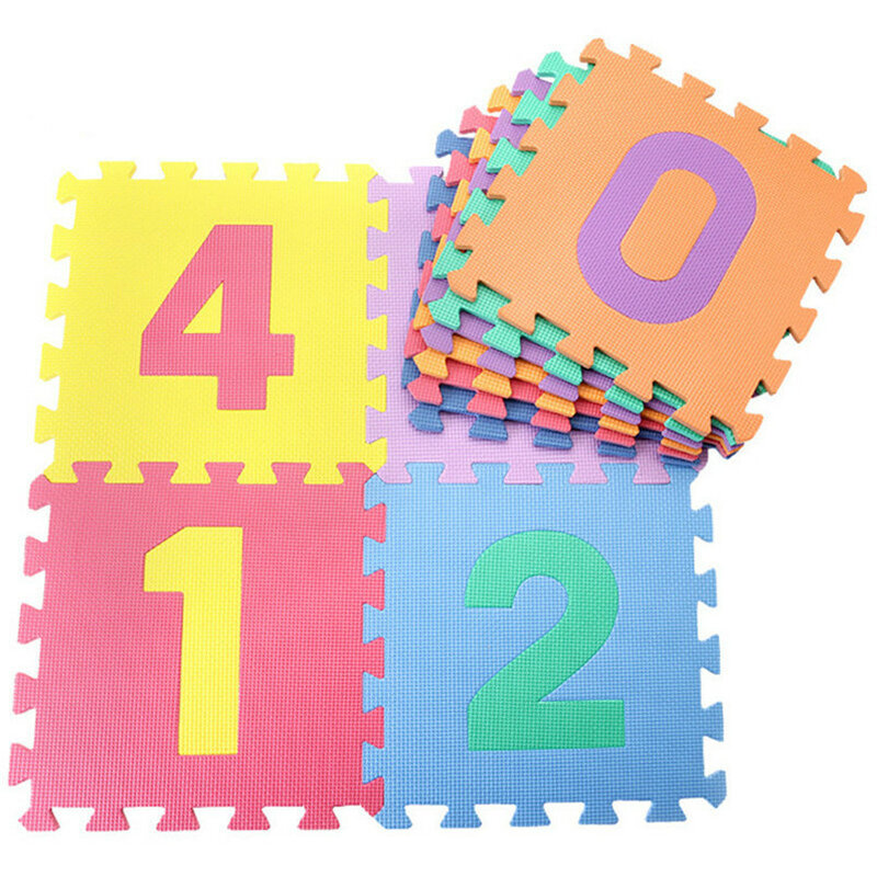 EVA Foam Crawling Mat for Kids, Puzzle Rug, Tapete Macio, Número e Carta, Play Mat, Gym Toys, Decoração Interior, Quarto do Bebê, 10 PCs/Set