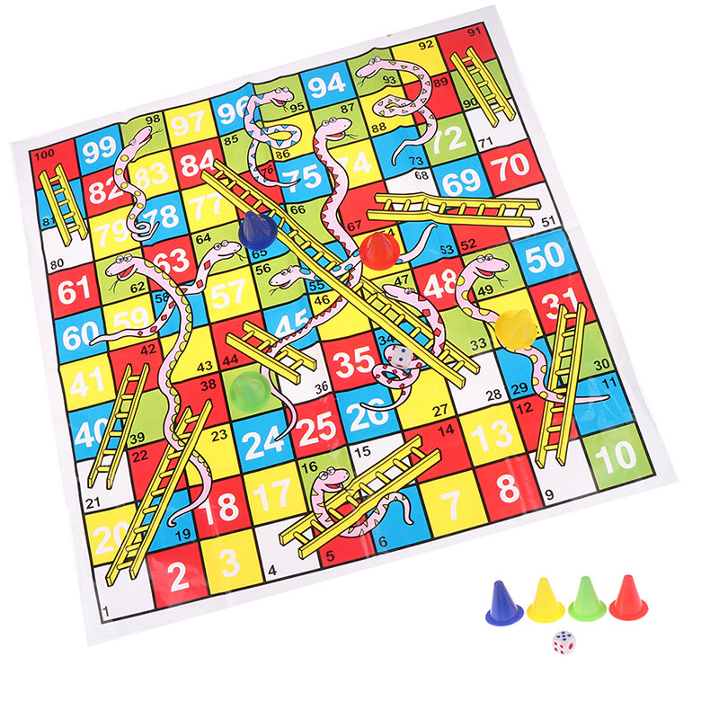 Snake Ladder Educational Kids Children Toys Interesting Board Game Set Portable Flying Chess Board Family Party Game Gifts