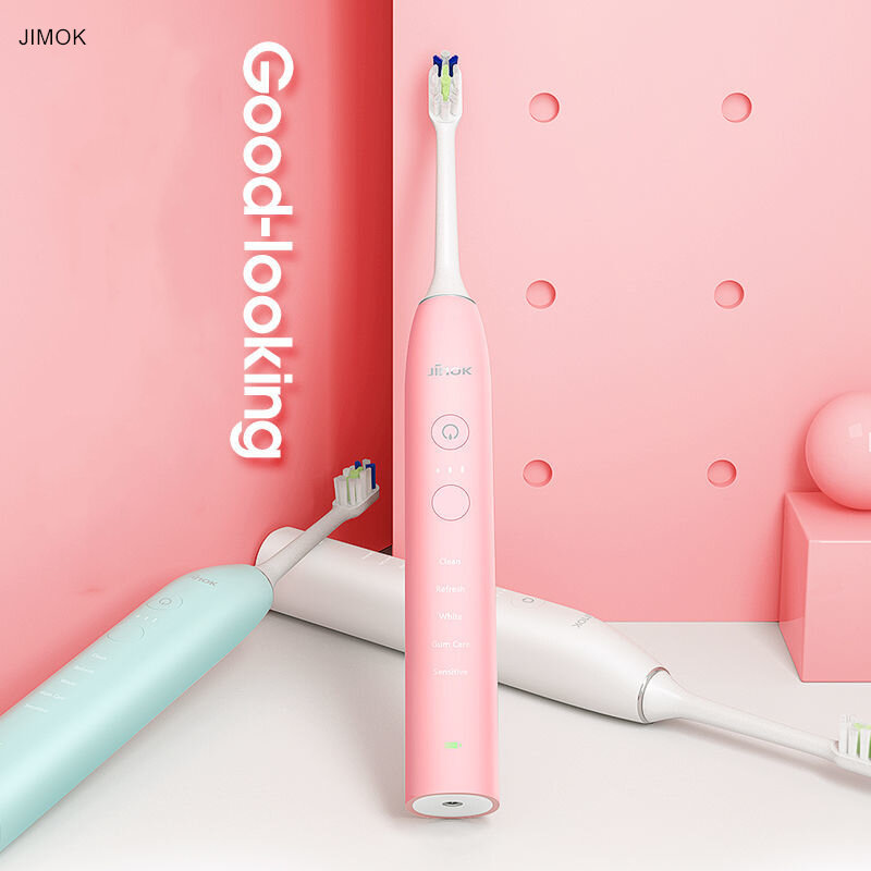JIMOK Sonic แปรงสีฟันไฟฟ้า Ultra Sonic ฟันแปรงแปรงทำความสะอาดฟันผู้ใหญ่ไฟฟ้าแปรงสีฟัน (K2)