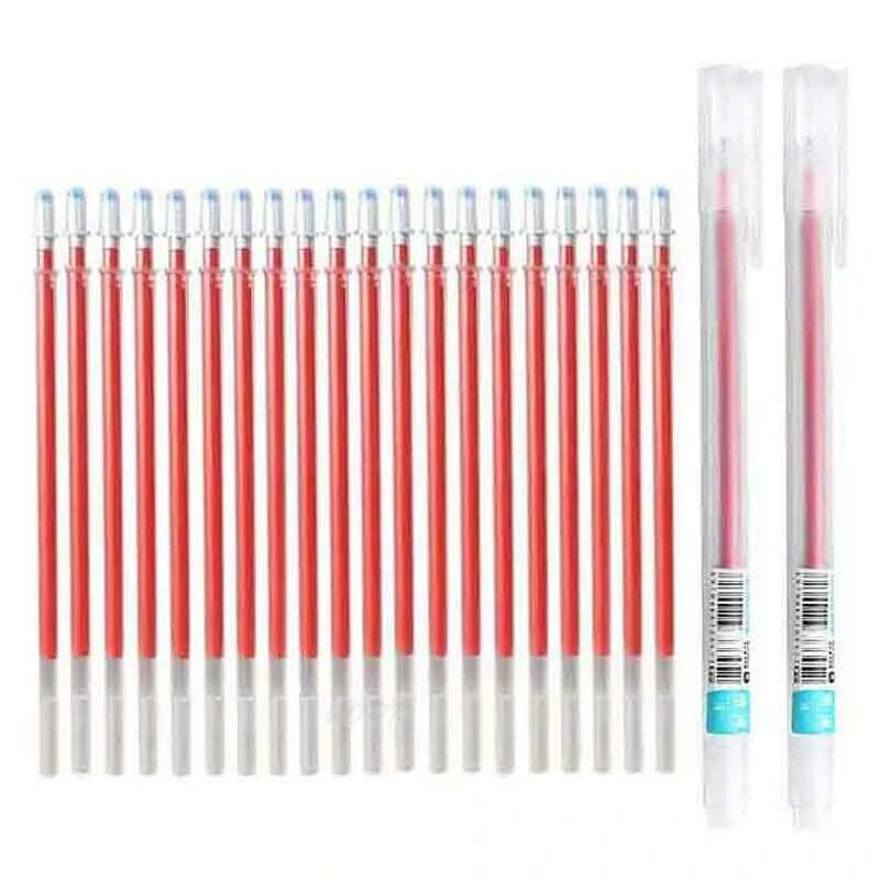 2+20Pcs /Set Gel Pen Refill Office 0.5mm Signature Rod for handle Red Blue Black Ink Refill School Stationery Writing Supplies