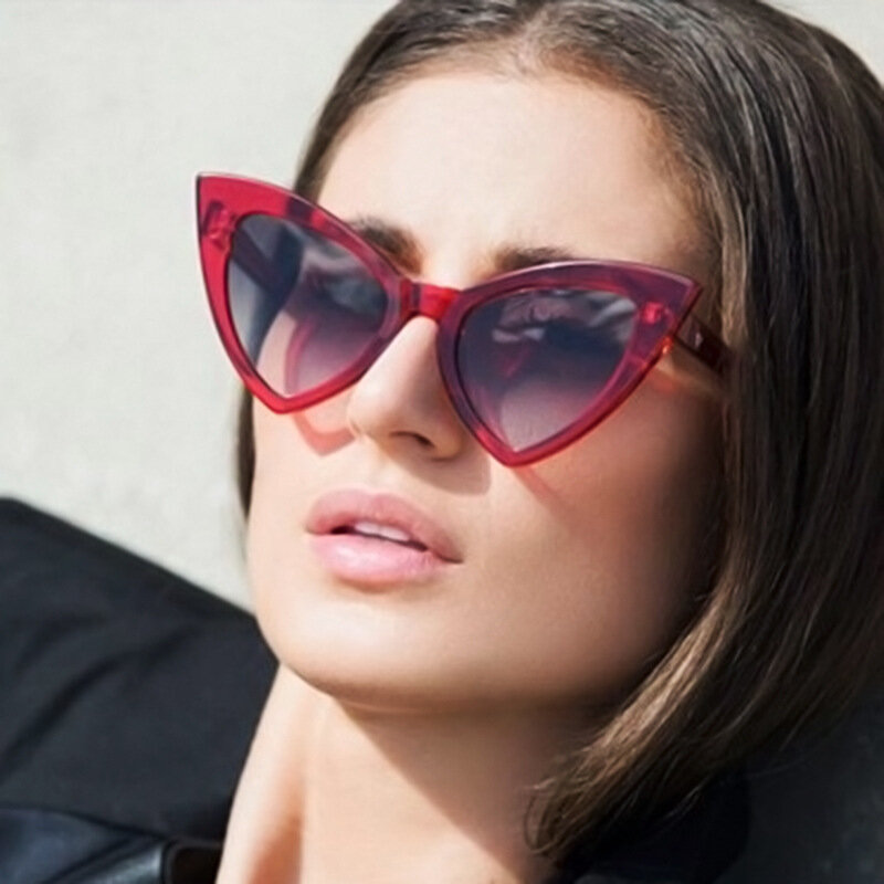 Солнцезащитные очки «кошачий глаз» женские, классические винтажные пикантные брендовые дизайнерские оверсайз в стиле ретро, UV400
