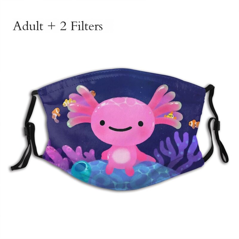 Axolotl Lover Walking Fish Adulte Mask Coral Soft Seamless Outdoor Muffle Anti inquinamento con filtri