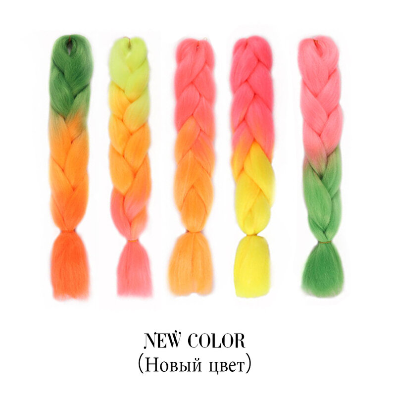 AZQUEEN 100g 24 Inch Single Ombre Color Synthetic Hair Extension Crochet Twist Jumbo Braiding Kanekalon Hair