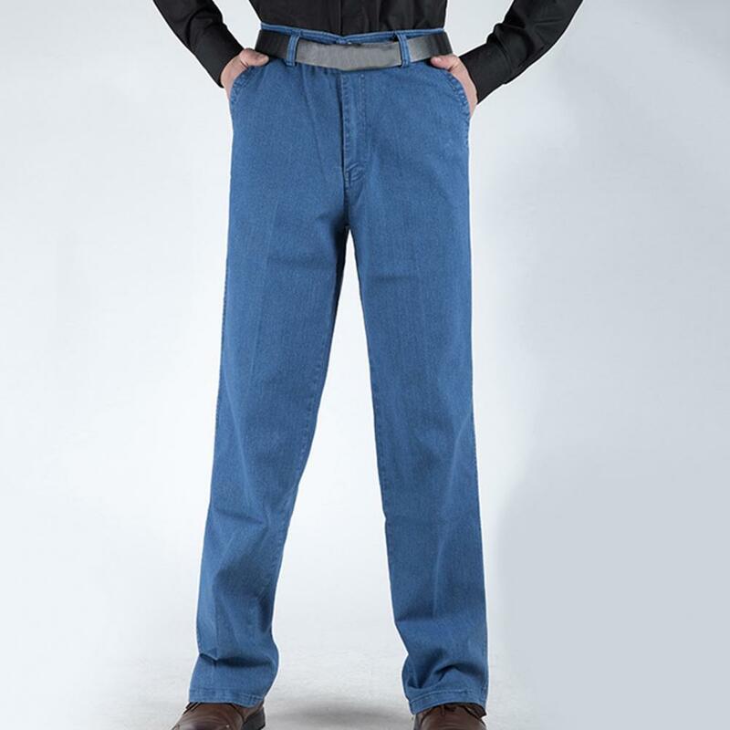 Pantalones vaqueros clásicos antiarrugas, elásticos de cintura alta, estilo antiguo, rectos para Club