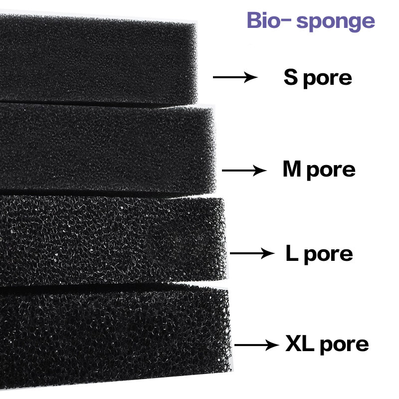 Aquarium Filter Bio. Sponge S/M/L/XL Biochemical Cotton Fish Tank Pond Foam Sponge Filter Black Multiple Size