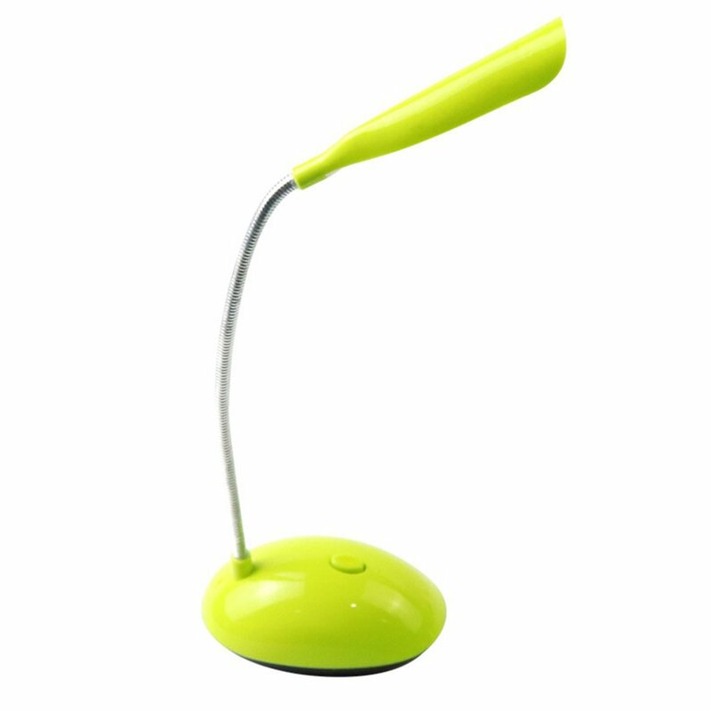 Lâmpada led de mesa com pescoço de ganso, flexível, um botão, brilho ajustável, luzes de leitura, bateria, luz noturna, decoração interna