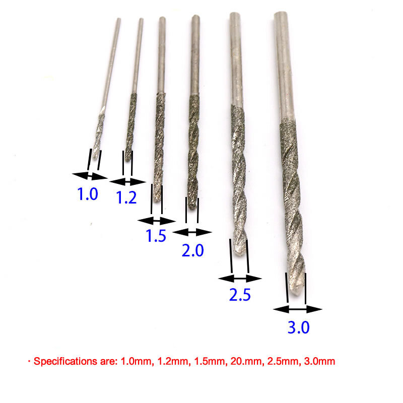 5pcs HSS High Speed Steel Mini Drill Twist Drill Bits Set 0.8-3.0mm for Woodworking Plastic Aluminum Crystal Jade Agate Jade