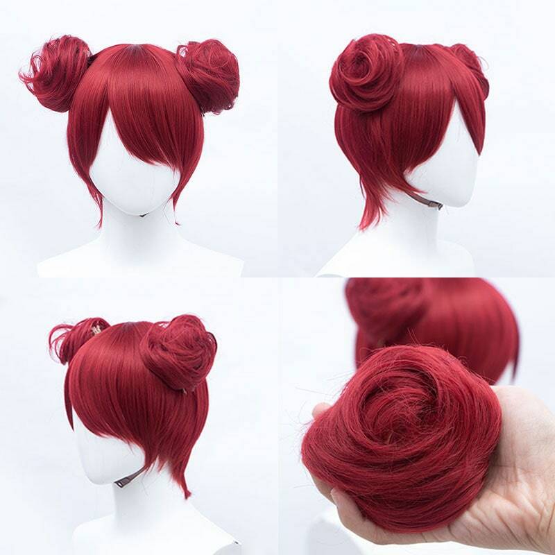 Synthetic HairPiece Messy Hair Buns Chignon Pink Red Blonde Blue Clip in hair Extension Wig for Women Cosplay Hair Accessories