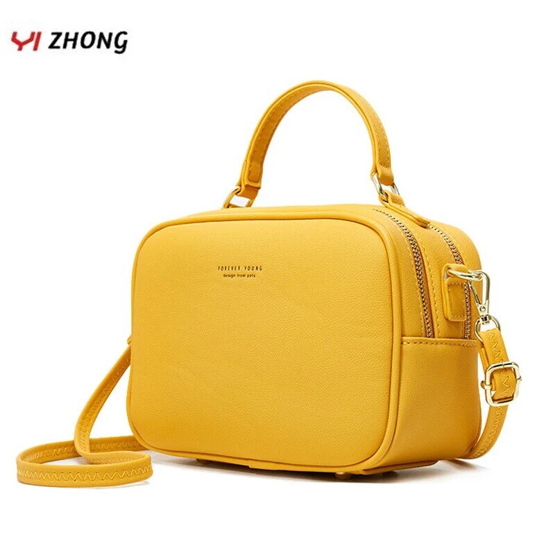 Yizhong simples bolsas de luxo e bolsas femininas designer moda couro zíper sacos de ombro crossbody tote bags para mulher