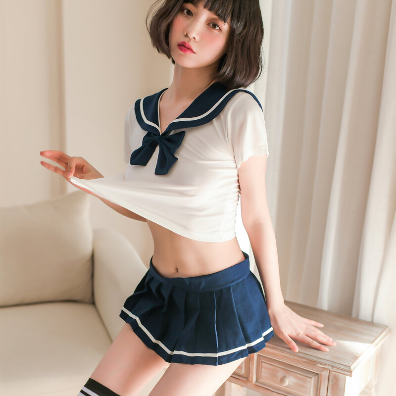 Sexy Sailor's Clothes Fun Underwear Student's Clothes Female Pure JK Uniform Perspective Soft Sister Lovely Suit