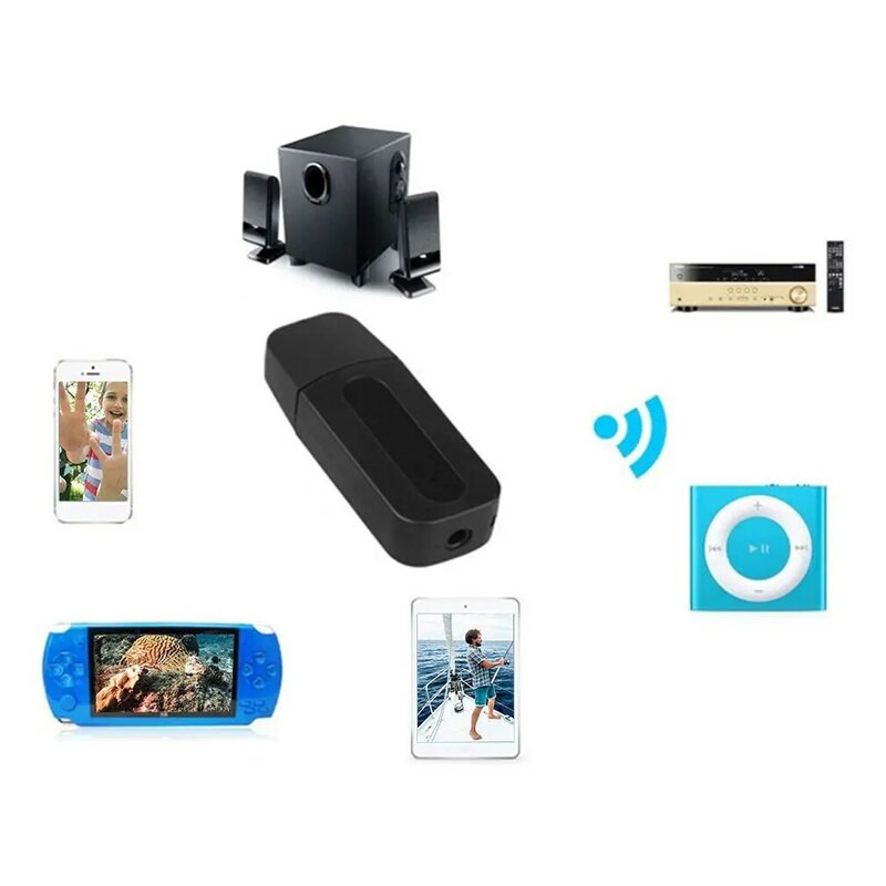 USB 자동차 블루투스 호환 어댑터 3.5mm 블루투스 호환 수신기 무선 AUX 오디오 MP3 음악 플레이어 핸즈프리 자동차 도구