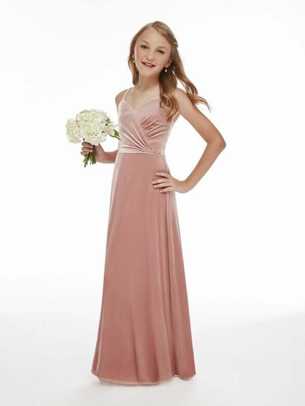 Dusty Rose Cheap Junior Bridesmaid Dresses Under 50 A-line Spaghetti Straps Floor Length Chiffon Long Wedding Party Dresses