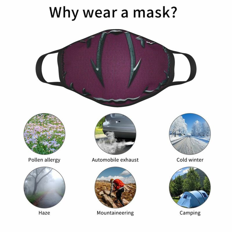 Mileena Mortal Kombat Máscara Facial Reutilizável, Scorpion Anti-Haze Máscara Dustproof, Tampa de Proteção, Respirador Boca Mufla