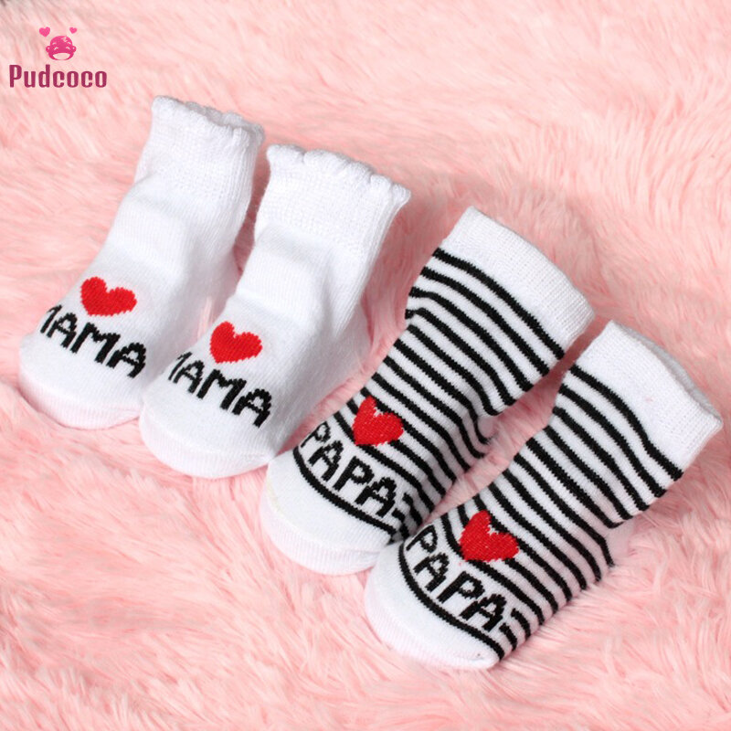 Pudcoco – chaussettes de marque pour bébé, pour nouveau-né et enfant en bas âge, en coton, à rayures, pour maman, filles et garçons, bon marché, de 0 à 6 mois