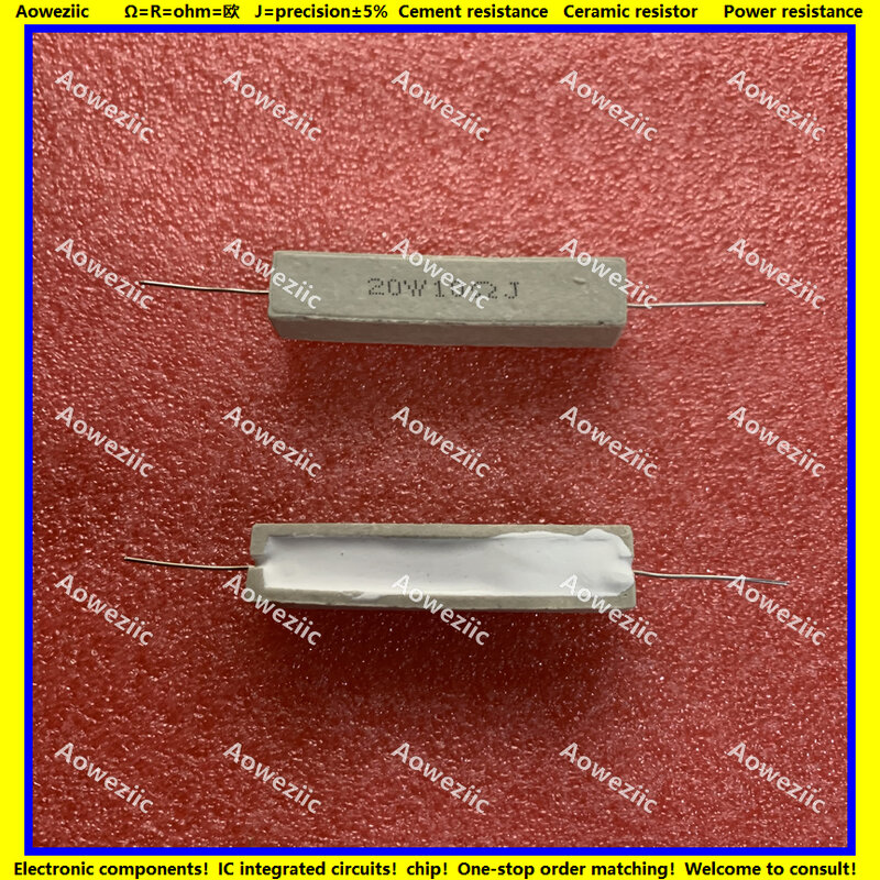 Resistor de cimento horizontal rx27, resistor de cerâmica de 20w 10 ohm 20w 10r 10rj 20w10rj 10ohm, resistência de energia 5% com 10 peças