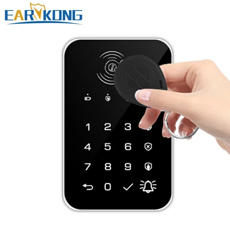 Earykong 433MHz bezprzewodowa klawiatura panel dotykowy przycisk dzwonka dla G50 / G30 / PG103 / W2B WiFi Alarm GSM karta RFID akumulator