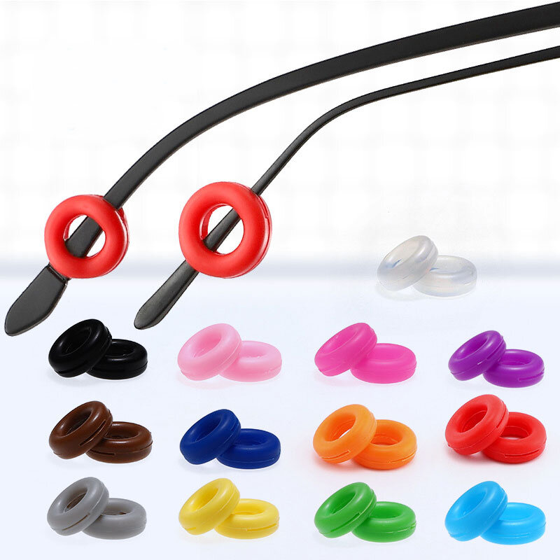 5 Pair Eyeglass Temple Tips Sleeve Retainer Silicone Anti-slip Holder Elastic Glasses Ear Hook Mirror Leg Glasses Accessories