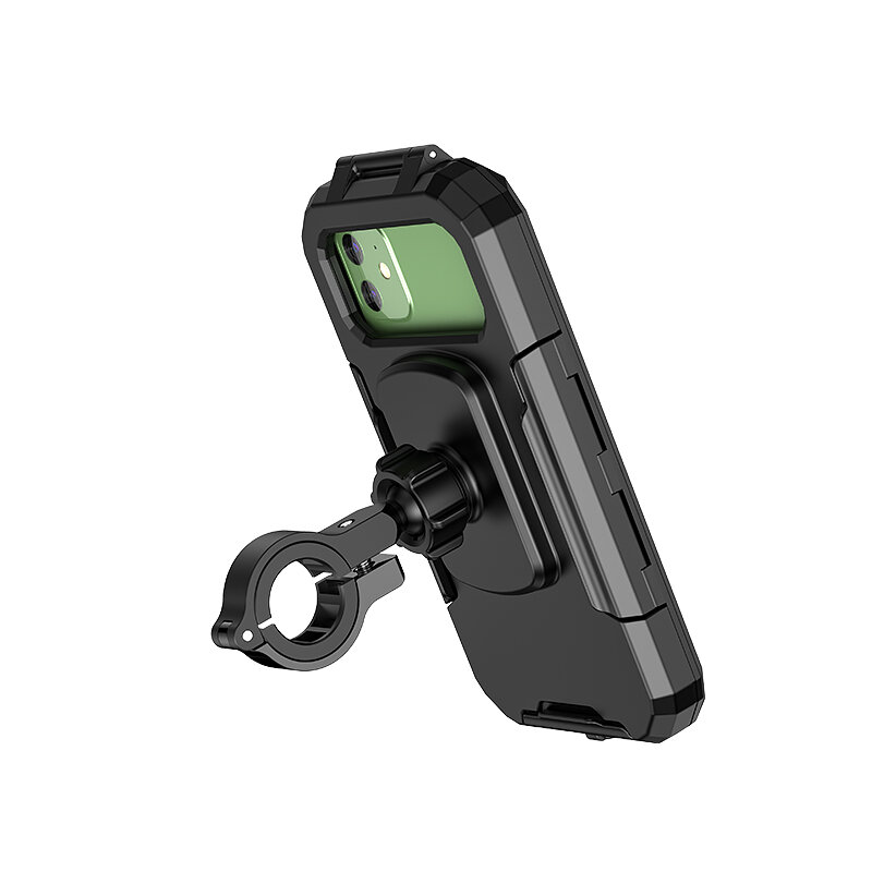 Support de téléphone portable pour moto, étanche, avec écran tactile TPU, détachable, montage sur guidon, rétroviseur