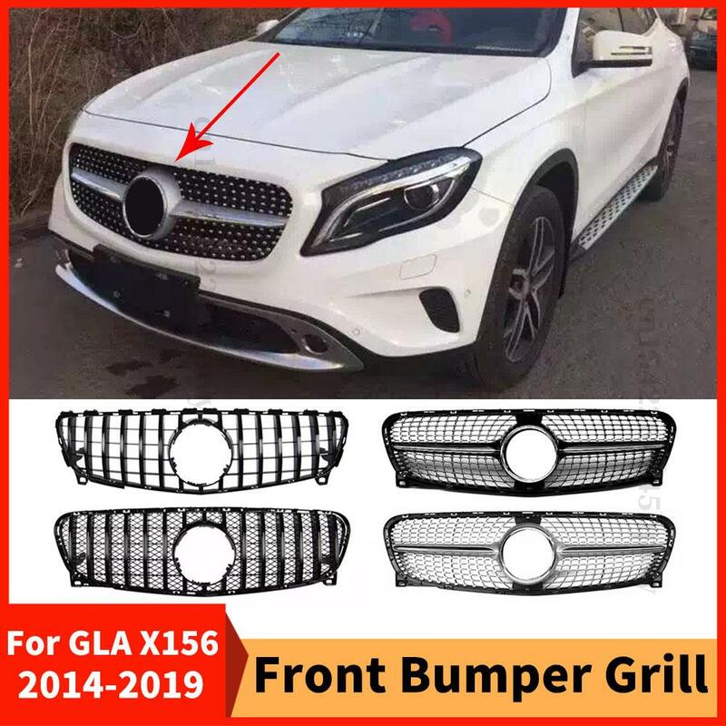 Front Grille Racing Bumper Grill For Mercedes Benz GLA X156 2014-2019 Sport Modification Middle Hood Mesh Decoration Replacement