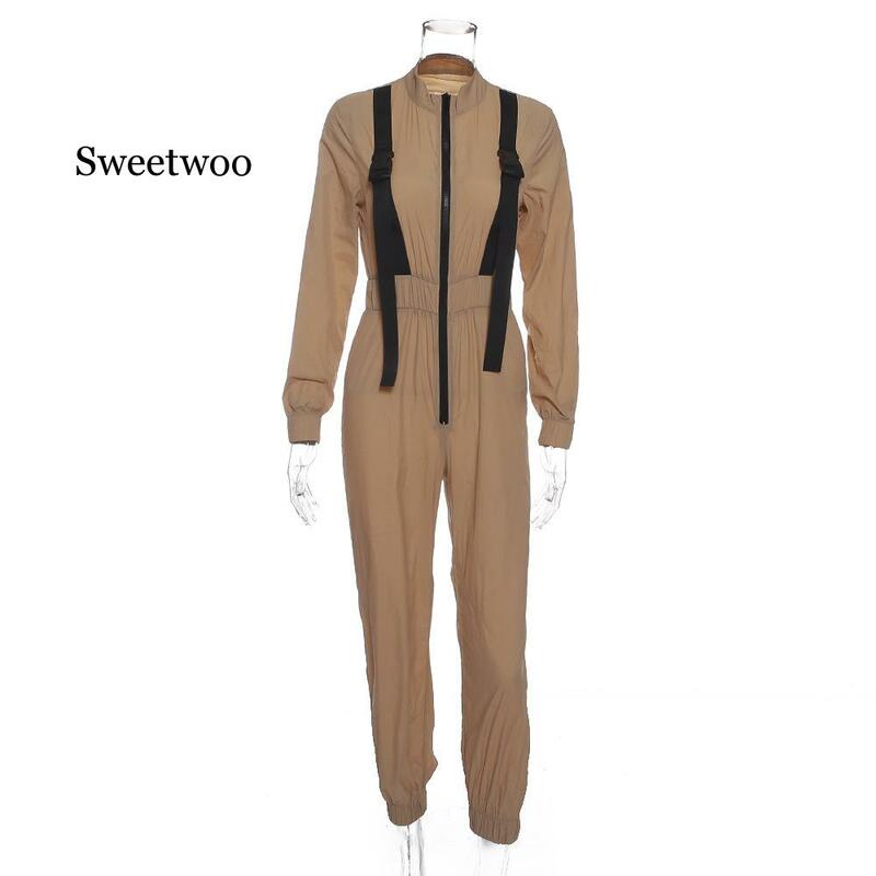2020 High Fashion Herbst Strampler Frauen Overall Sexy Vintage Casual Khaki Langarm Overall-spielanzug Overalls