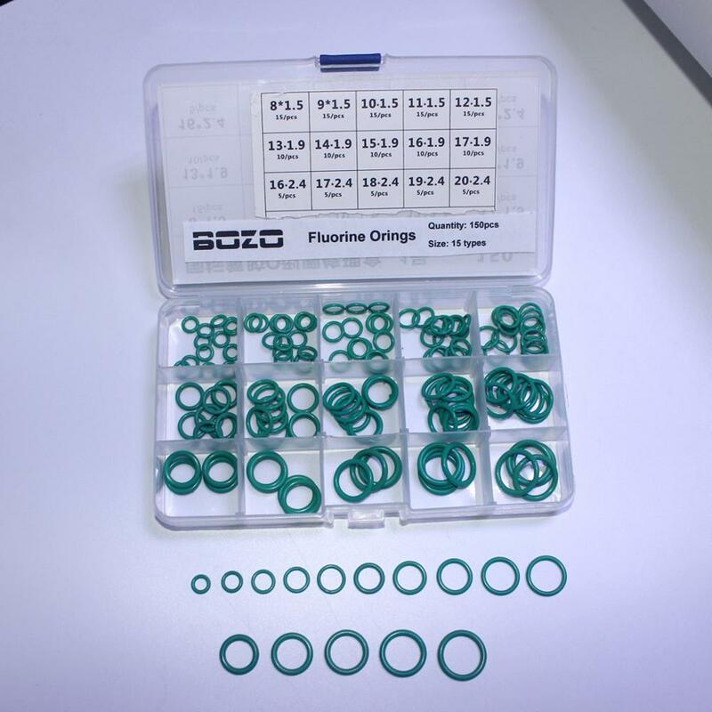 200 Buah/1 Kotak NBR Karet Pengganti Gasket Penyegelan O-ring Soket Tahan Lama HITAM 15 Ukuran Tersedia O-ring