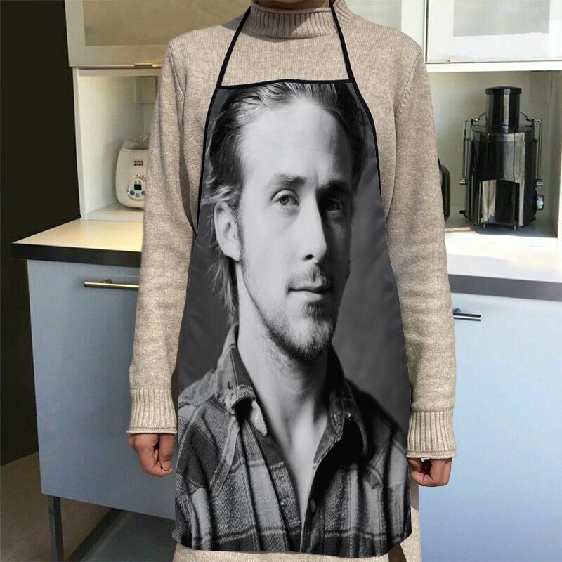 Ross Gosling-avental de cozinha personalizado para adulto, tecido impermeável, impresso, ferramentas de limpeza, jantar, festa, acessórios de cozimento