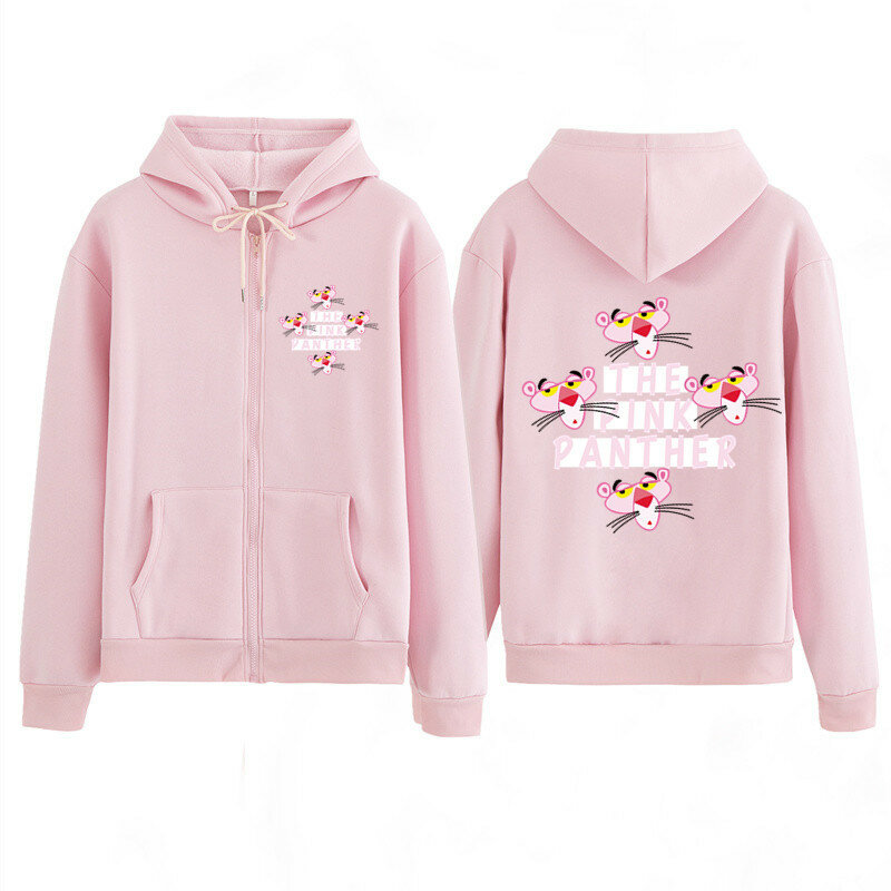 2020 mulheres hoodies crianças camisa dos desenhos animados animal rosa pantera casal camisolas com zíper moletom com capuz primavera outono jaquetas