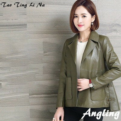 Tao Ting Li Na – veste en cuir de mouton véritable pour femme, printemps, R34
