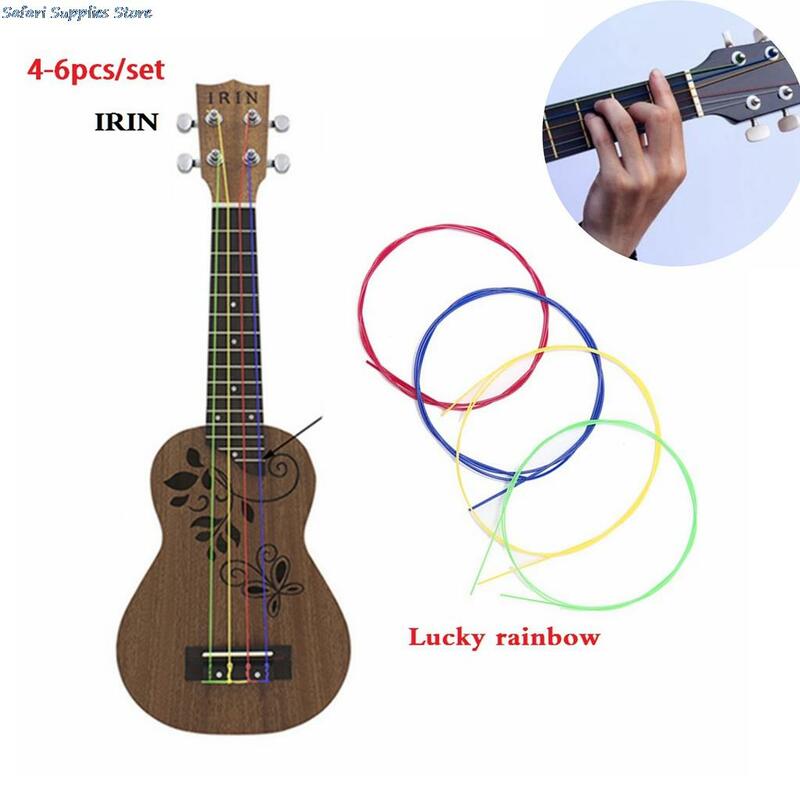 4-6 teile/satz Nylon Regenbogen bunte Ukulele Saiten langlebiges Ersatzteil für Ukulele Gitarre Musik instrument Zubehör