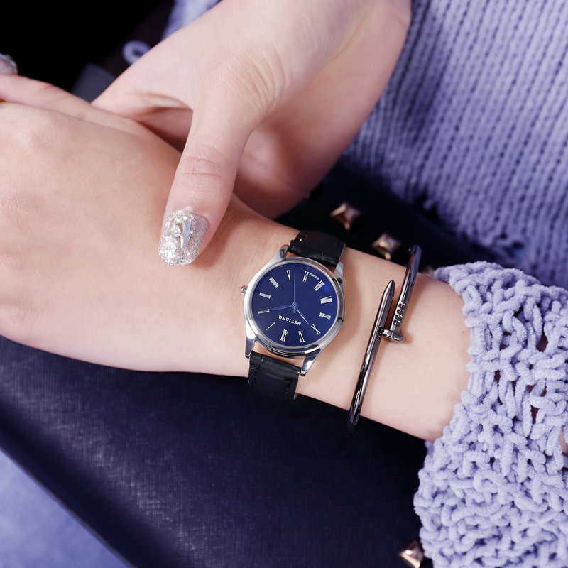 Reiche Baum Paar Uhr Mode Einfache Männer und Frauen 40mm30mm Blau Zifferblatt Gürtel Uhr Trend Mode Edle Marke Paar Uhr