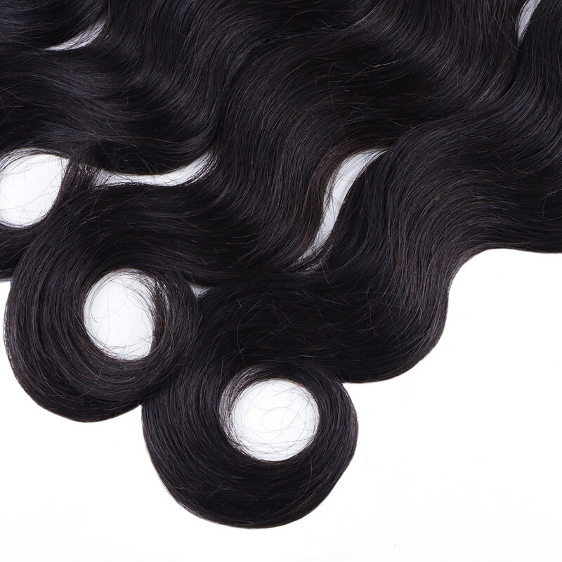 Extensão de cabelo humano 100% remy, pacotes com extensão de cabelos ondulados, cor natural