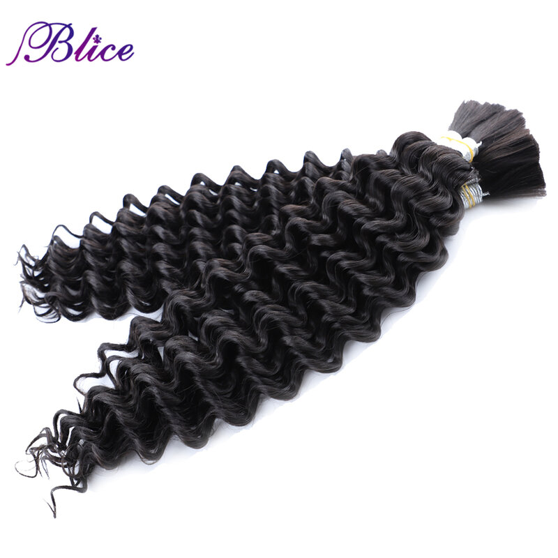 Blice Synthetic Hair Extensions No Weft Bulk Curly Hair Bundles 18"-24" 1PCS Nature Color Crochet Braiding Hair For Women