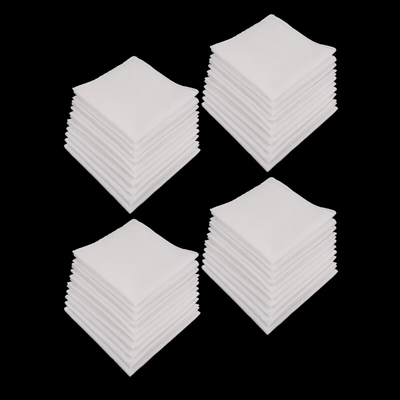 Pañuelos cuadrados de algodón para hombres y mujeres, pañuelos blancos lisos de bolsillo a cuadros, de boda, de 11x11 pulgadas, de 20 a 40 piezas