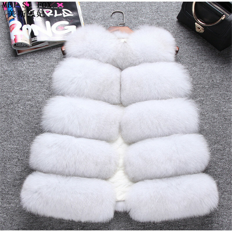 2020 women's winter jacket women's vest fox fur vest Large bar of 70 cm Natural fox fur women's warm vest high quality Fox Vest