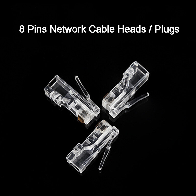 Conector de red para Cable de red Ethernet, Conector de módulo de enchufe de 20/50/100 piezas para UTP Cat5, Cat5e, RJ45, cabezas de cristal 8P8C