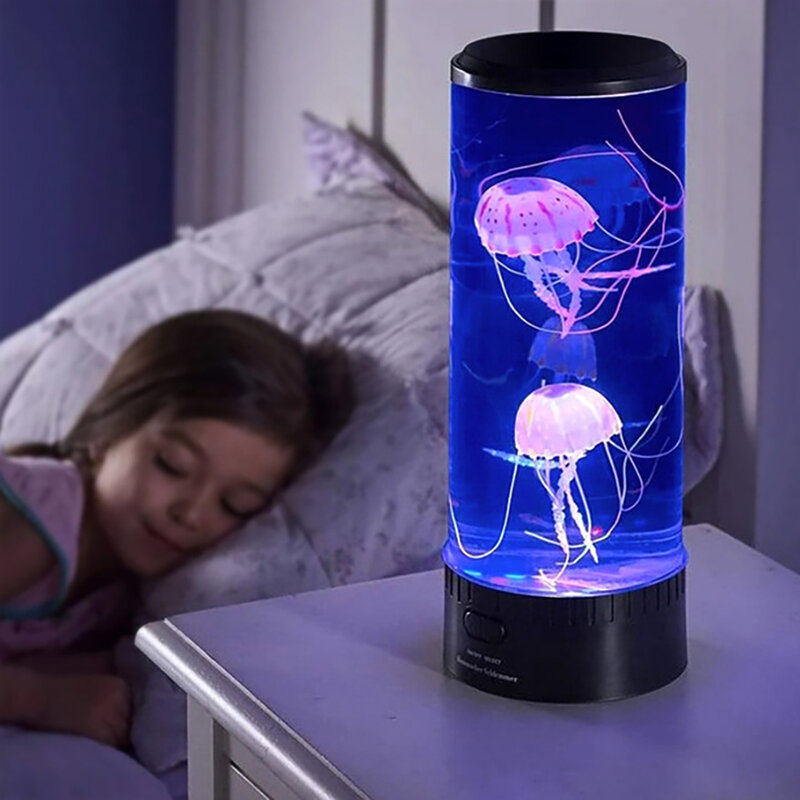 Lámpara LED de medusas de colores, luz nocturna creativa, decoración de cabecera de Acuario, USB, dormitorio, 1 Juego