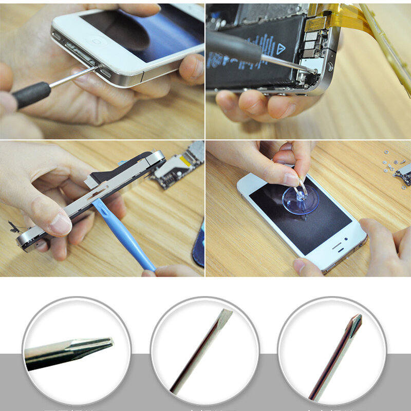 8 en 1 teléfonos apertura de pantalla herramientas de palanca Kit de reparación de teléfonos Juego de Herramientas de teléfono Juego de Herramientas de combinación para iPhone Samsung