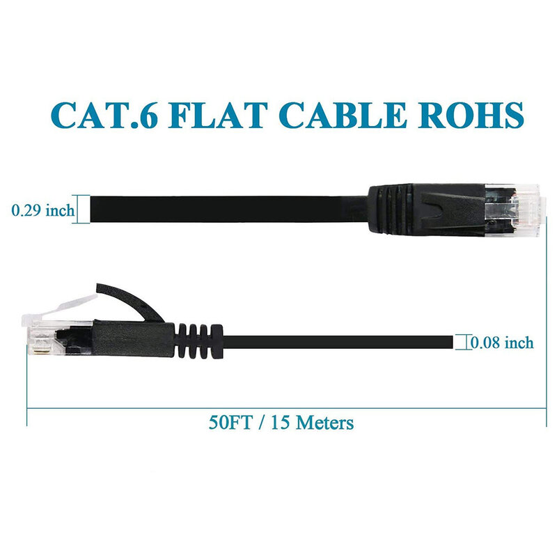 Cable Ethernet plano CAT6 RJ45 Patch LAN CAT 6, Cable de red para enrutador de ordenador portátil, 0,5 m, 1m, 2m, 3m, 5m, 10m, 15m, 20m, 30m