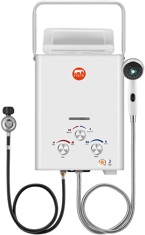 Fvstr-carvn calentador de agua caliente instantáneo sin depósito, caldera + cabezal de ducha, Gas GLP, 12kW, electrodoméstico